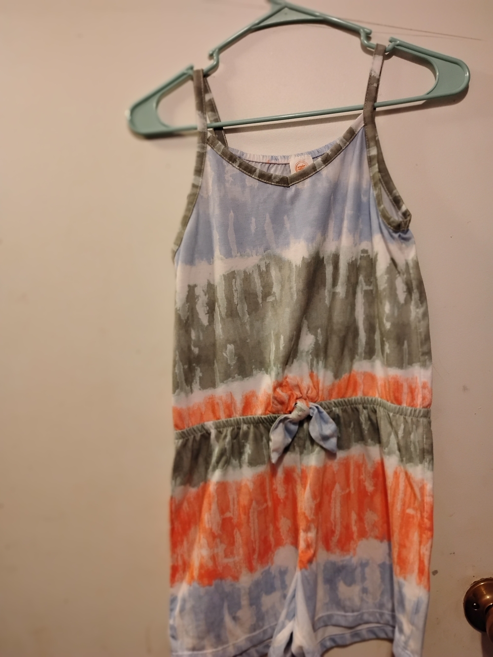 wonder nation Tie-Dye Sleeveless Romper in Blue, Gray & Orange